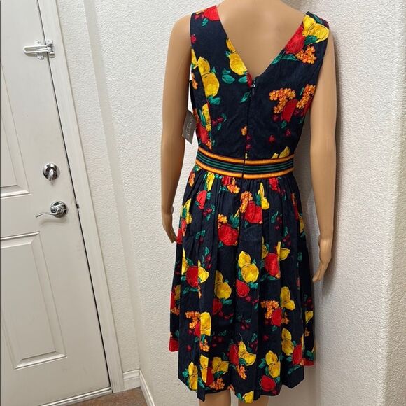 Eva Mendes New York & Company Blue Yellow Red Sleeveless Midi Sz 4 Sundress New - Picture 11 of 17